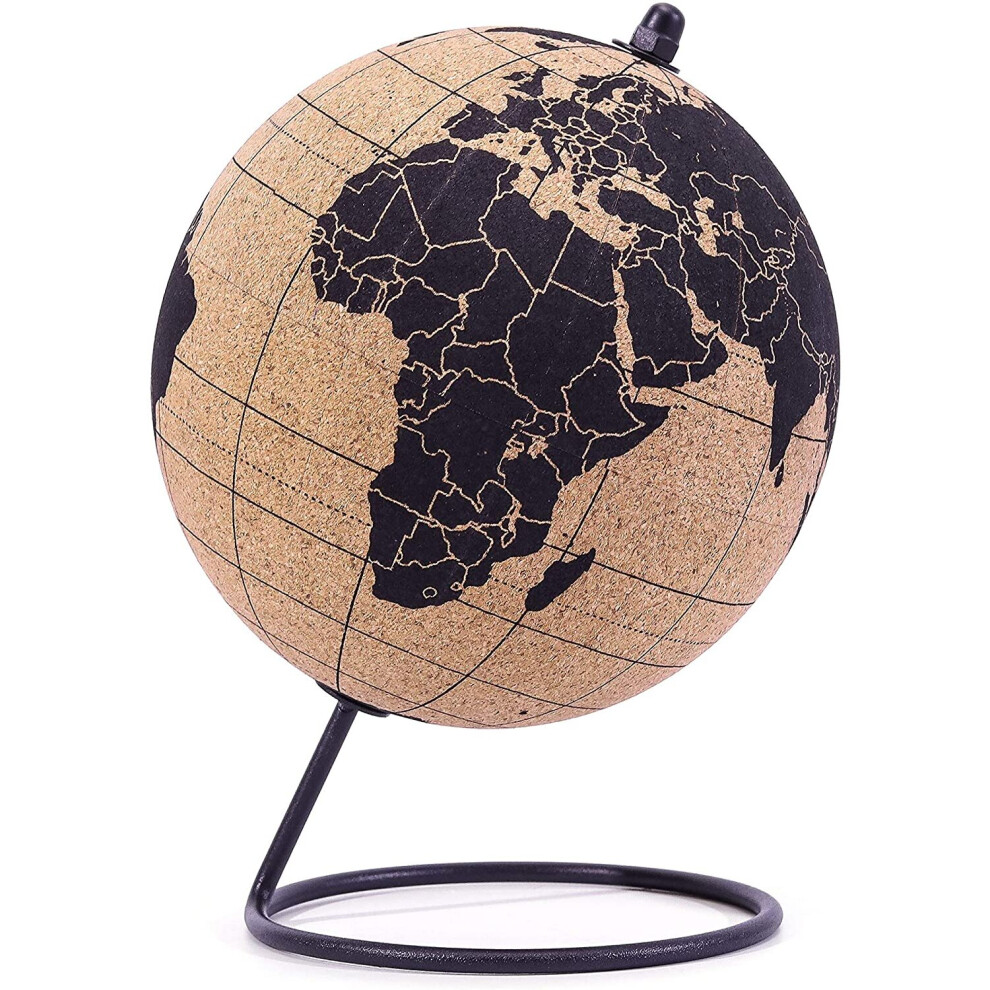 Exerz 14cm Natural Cork Globe 12 Push Pins Included - Education World Travel Marker Map. Pin and Mark Adventures, Memorable Places, Future H