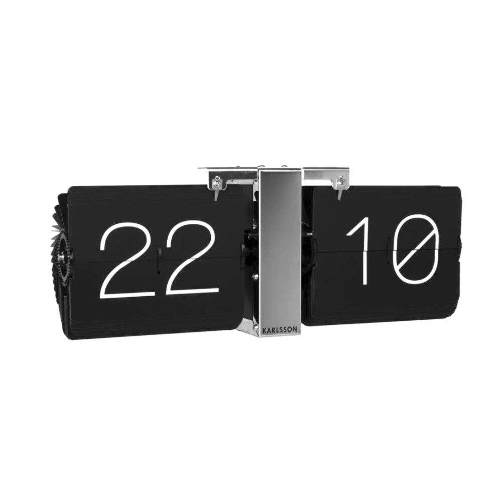 Karlsson Flip Clock, No Case, Steel Black