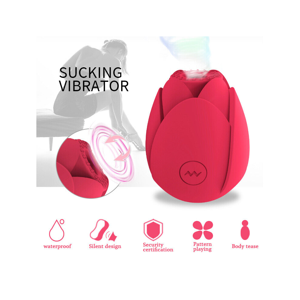 Rose clitorals stimulator for women waterproof clitoral vibrator Red