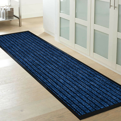 (80 x 150 cm, Blue) Heavy Duty Rubber Mat Hall Hallway Kitchen Runner UK