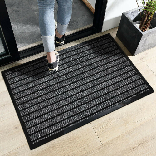 (45 x 75 cm, Grey) Heavy Duty Rubber Mat Hall Hallway Kitchen Runner UK