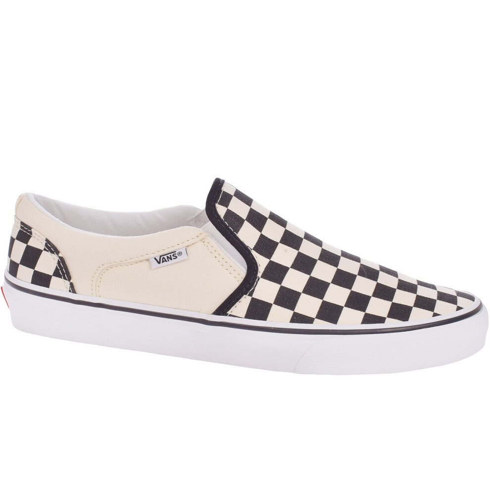(9 UK, White Checkered) Vans Mens Asher Canvas Casual Slip On Plimsolls Trainers Shoes