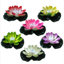 (Red) LED Color Changing Lotus Flower Floating Lamp Garden Pool Pond Light