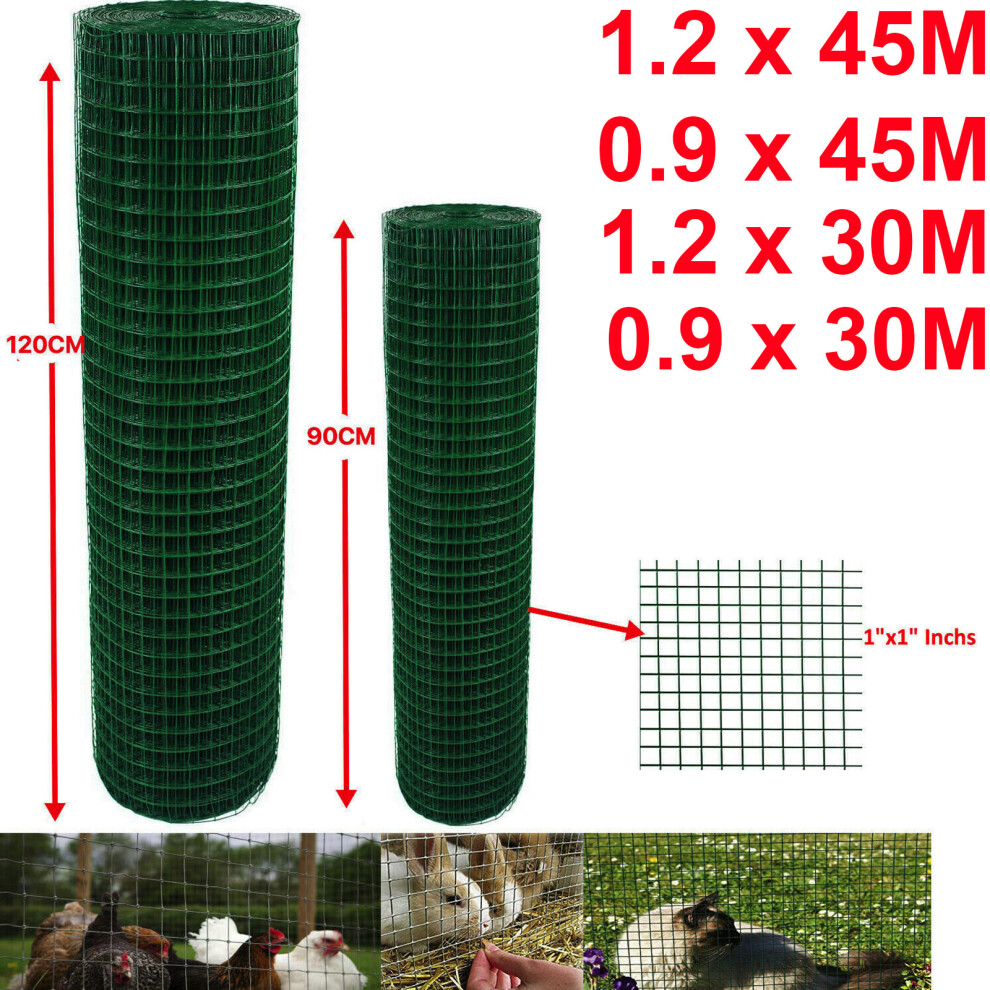(Mesh Size: 0.9 X 30M) Pvc Coated Wire Mesh Aviary Fencing Fencing Garden 368982708995