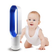 (16 Inch, Blue) Bladeless Tower Fan with Timer & Remote Control