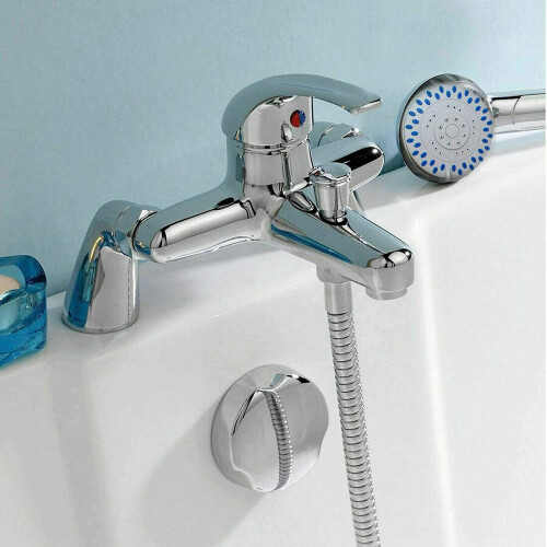 Modern Bathroom Bath Shower Filler Mixer Tap Single Lever Chrome Solid
