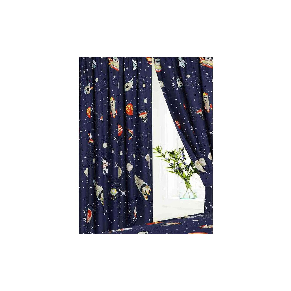Space And Rockets Space Rocket And Planets Curtains