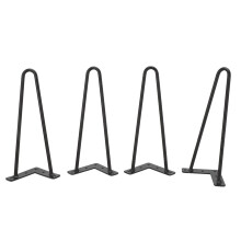 (Black ) 4 x 12 inch furniture metal steel hairpin leg set
