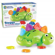 Learning Resources Steggy the Fine Motor Dino Montessori Toys Color Recognition Developmental Toys Fine Motor Toy Ages 2+
