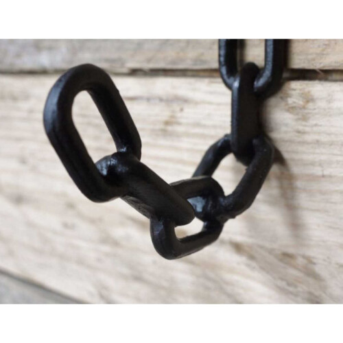 (Small, Single) Chain Link Black Cast Iron Wall Coat Hook 2