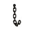 (Small, Single) Chain Link Black Cast Iron Wall Coat Hook 1