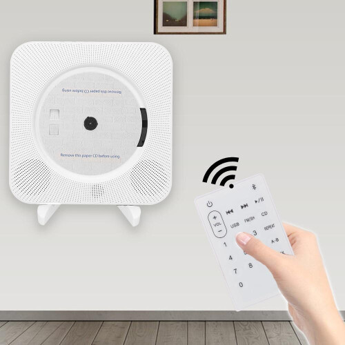 Wall-mounted CD music player FM radio Bluetooth stereo remote control 2