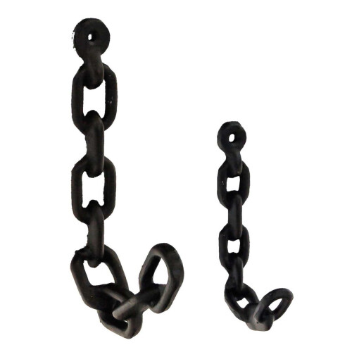 (Small, Single) Chain Link Black Cast Iron Wall Coat Hook 1