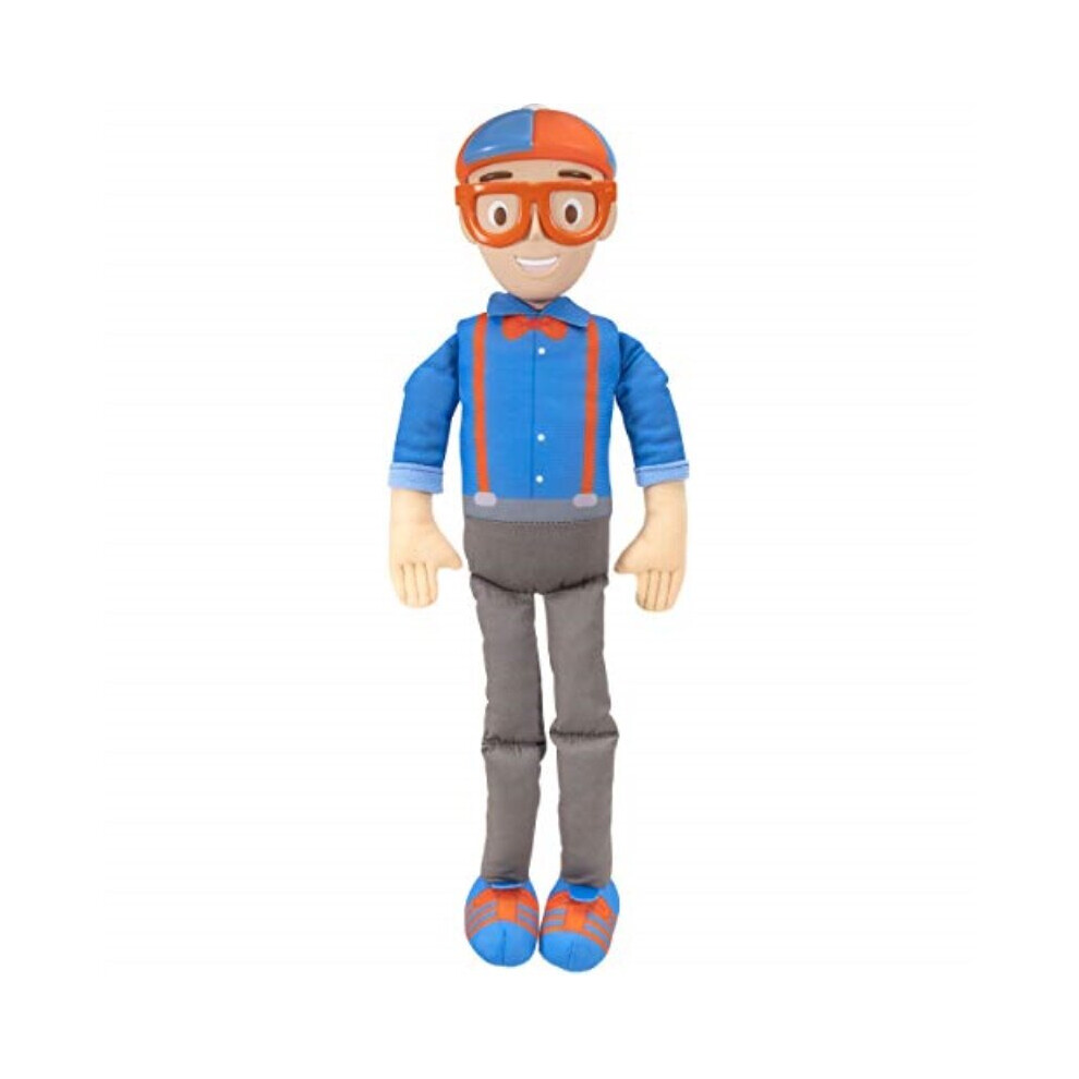 Blippi Bendable Plush Doll 16? Tall Featuring SFX - Squeeze The Belly to Hear Classic catchphrases - Fun Educational Toys for Babies Toddlers and Youn