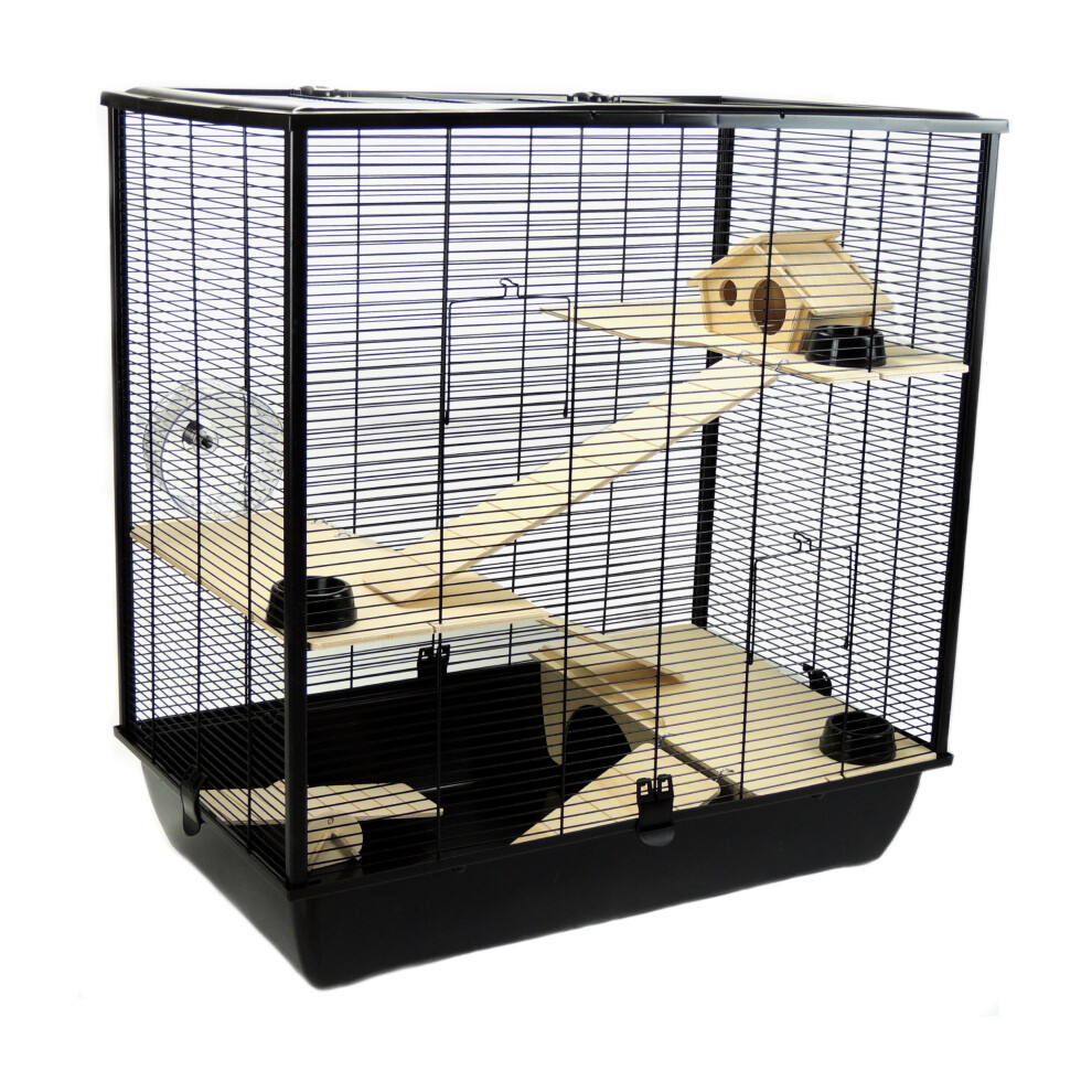 Little-Friends Little Friends Plaza Tall Rat And Hamster Cage With Three Floors, 78 X 48 X 80 Cm, Black