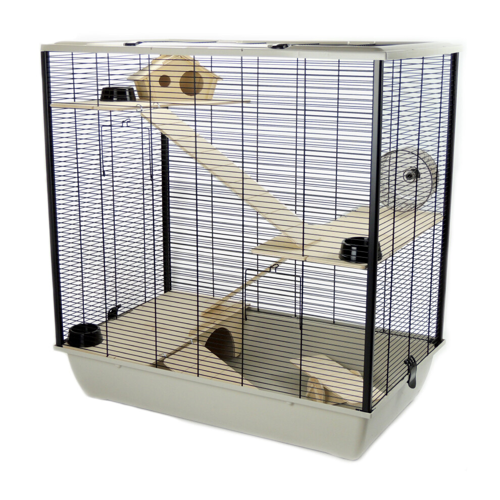 Little-Friends Pet Rat Hamster 78 Cm Cage Plaza - Small Pet Triple 3 Tiers Grey