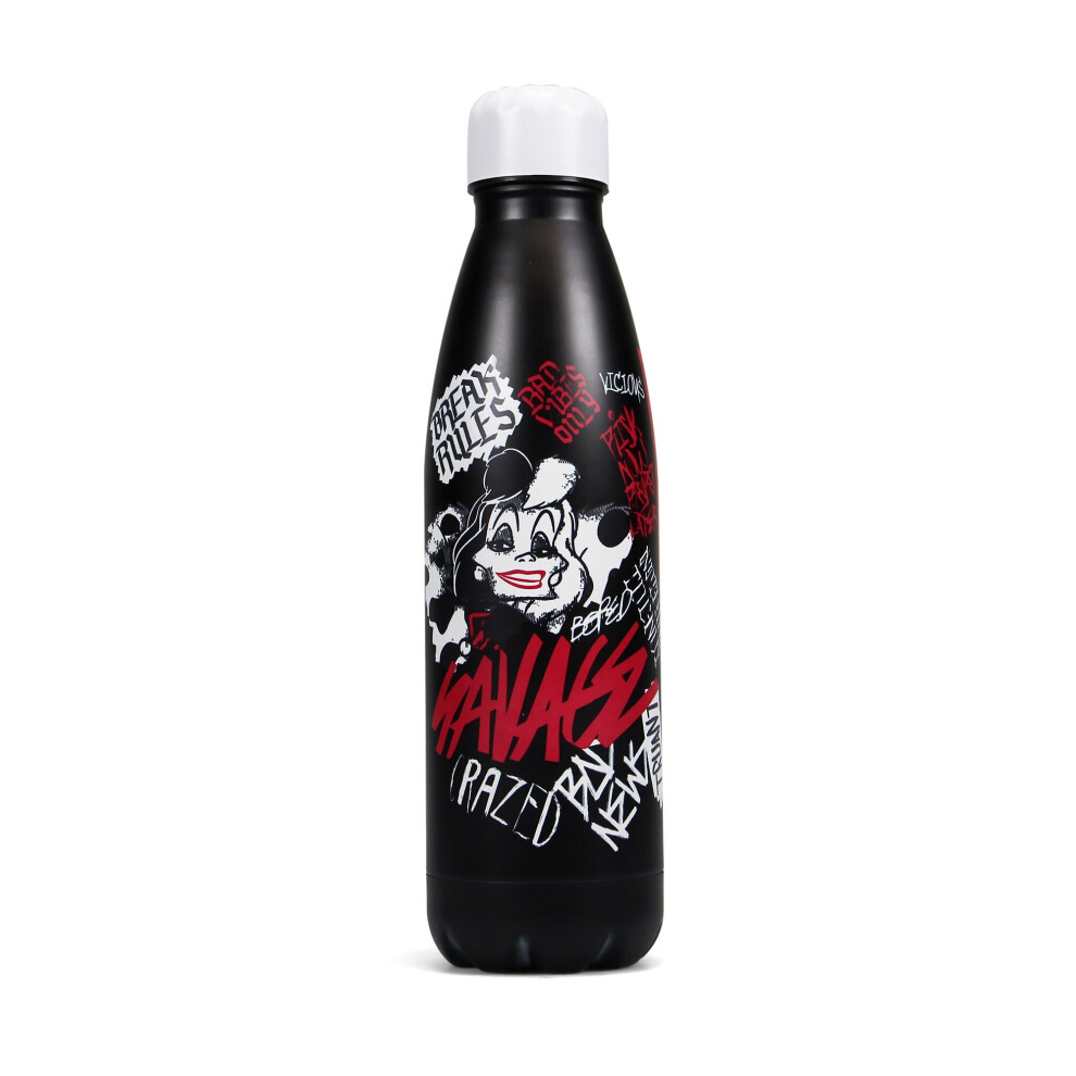 Disney 101 Dalmatians Metal Water Bottle - Cruella Multicoloured