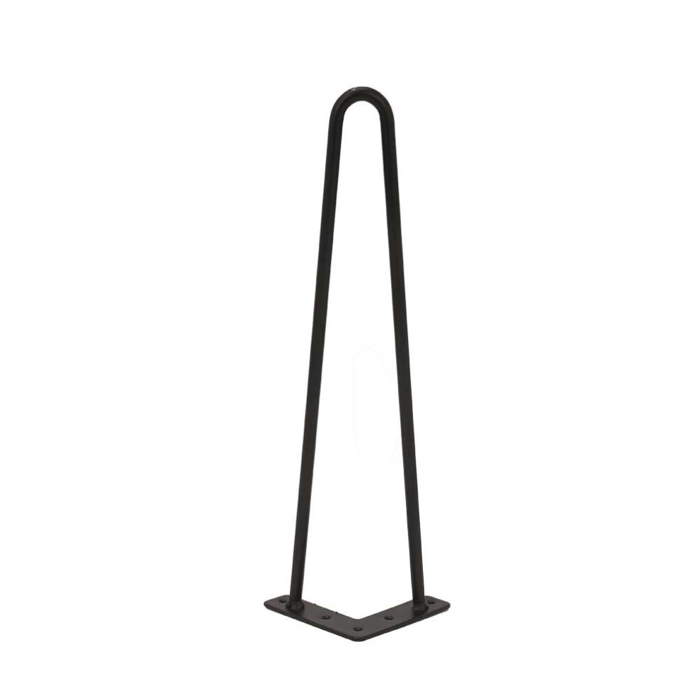 (Black) 4x 16 inch furniture metal steel hairpin leg set