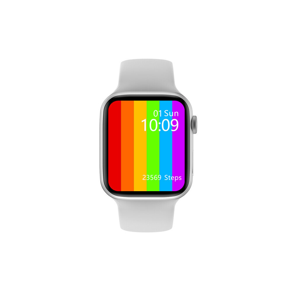 Men Women Smart Watch Custom Dial Bluetooth Call Two Buttons Watches(Silver) Silver 8413308328516