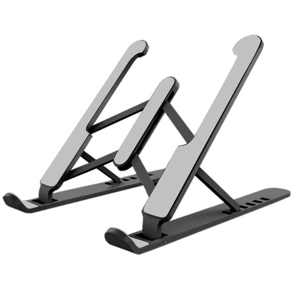 (Black) Laptop Stand, Ventilated Laptop Computer Stand, Portable Foldable Desktop Laptop Riser Compatible with Laptop, Tablet, Phone