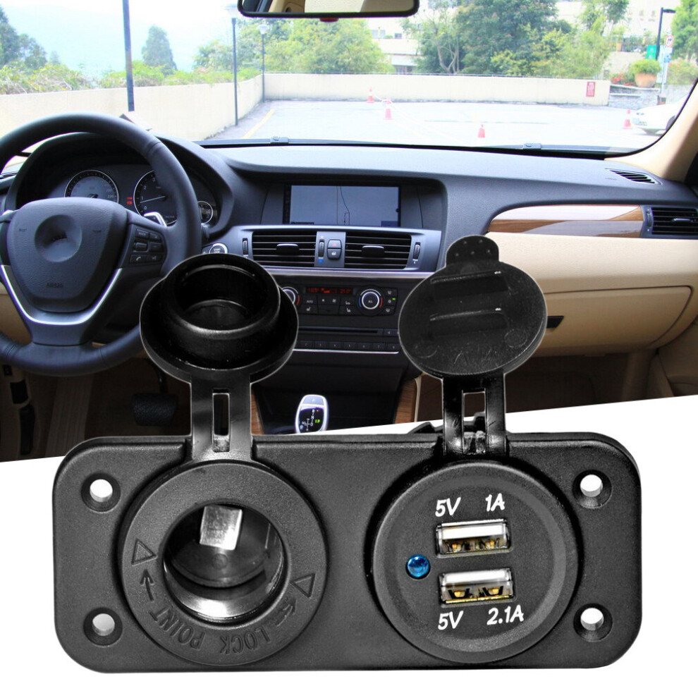 Dual Usb Car Cigarette Lighter Socket Splitter 12V Charger Power Adapter Outlet 3232291776747