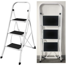 3 Step Steel Ladder Portable Folding Heavy Duty Anti-Slip Stepladder