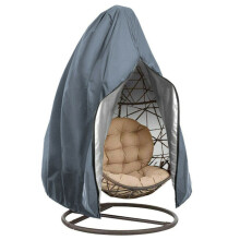 (Grey) Waterproof Hanging Swing Egg Chair Cover With Zipper Garden Patio Outdoor Rain