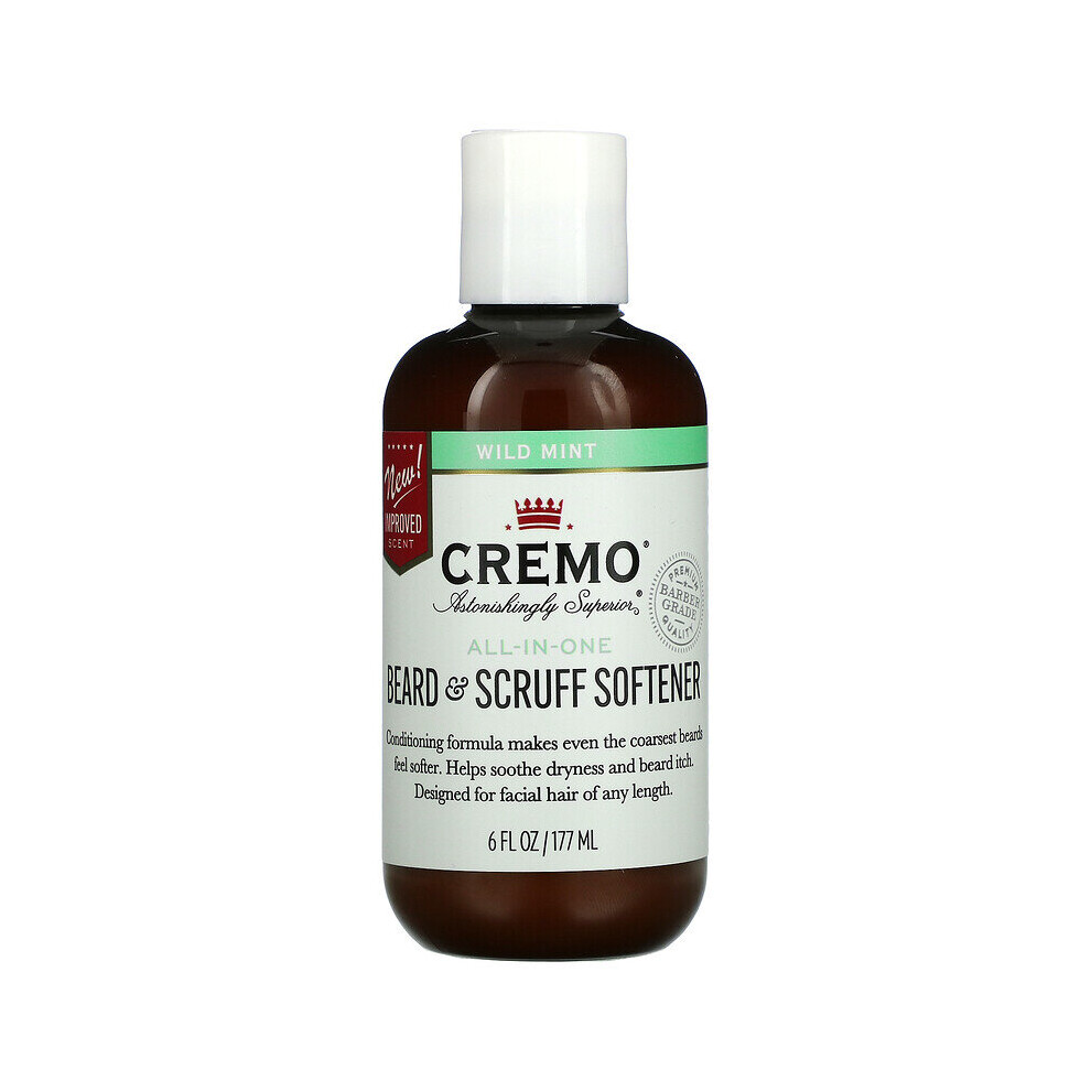 Cremo, All-In-One Beard & Scruff Softener, Wild Mint, 6 fl oz (177 ml)