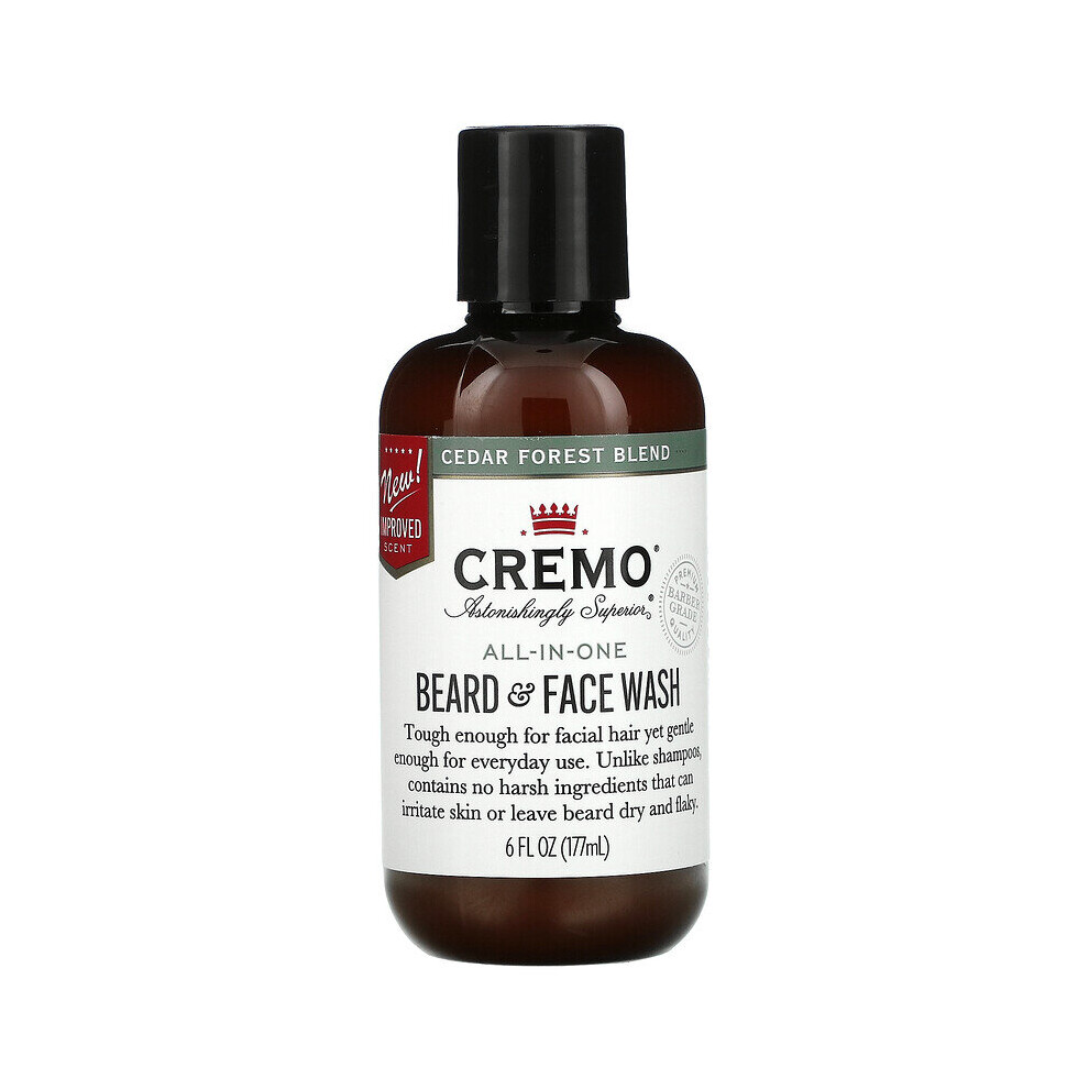 Cremo, All-In-One Beard & Face Wash, Cedar Forest Blend, 177ml