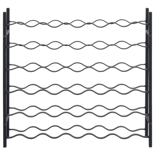 VidaXL vidaXL Wine Rack for 36 Bottles Black Iron 2