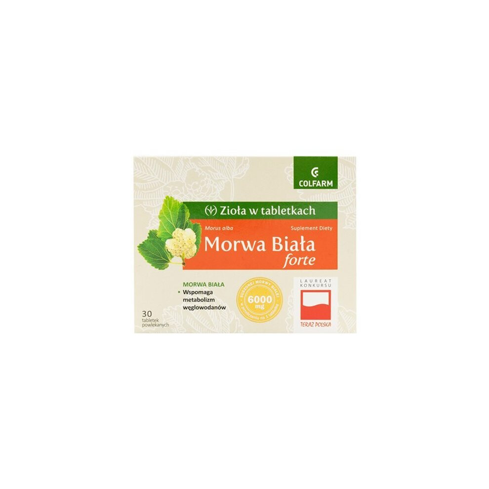 Colfarm White Morwa Biala Forte - 60 Tablets - Carbohydrate Metabolism Help