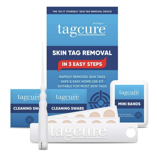 Tagcure Skin Tag Removal Kit Includes Tag Bands Swabs & Plasters