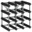VidaXL vidaXL Solid Pine Wood Wine Rack for 12 Bottles Black Storage Bottle Holder 2