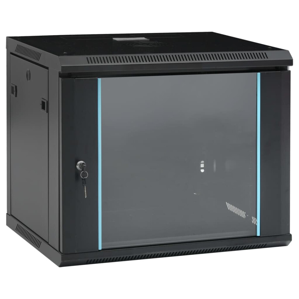 vidaXL 9U Wall Mounted Network Cabinet 19" IP20 Wall-mounted Data Storage
