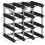 VidaXL vidaXL Solid Pine Wood Wine Rack for 12 Bottles Black Storage Bottle Holder 5