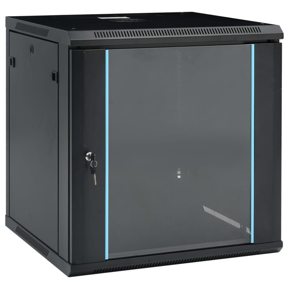 vidaXL 12U Wall Mounted Network Cabinet 19" IP20 Wall-mounted Data Storage