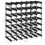 VidaXL vidaXL Solid Pine Wood Wine Rack for 42 Bottles Black Storage Bottle Holder 5