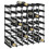 VidaXL vidaXL Solid Pine Wood Wine Rack for 42 Bottles Black Storage Bottle Holder 1