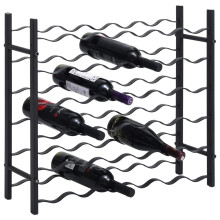 vidaXL Wine Rack for 36 Bottles Black Iron