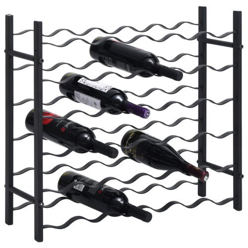 VidaXL vidaXL Wine Rack for 36 Bottles Black Iron