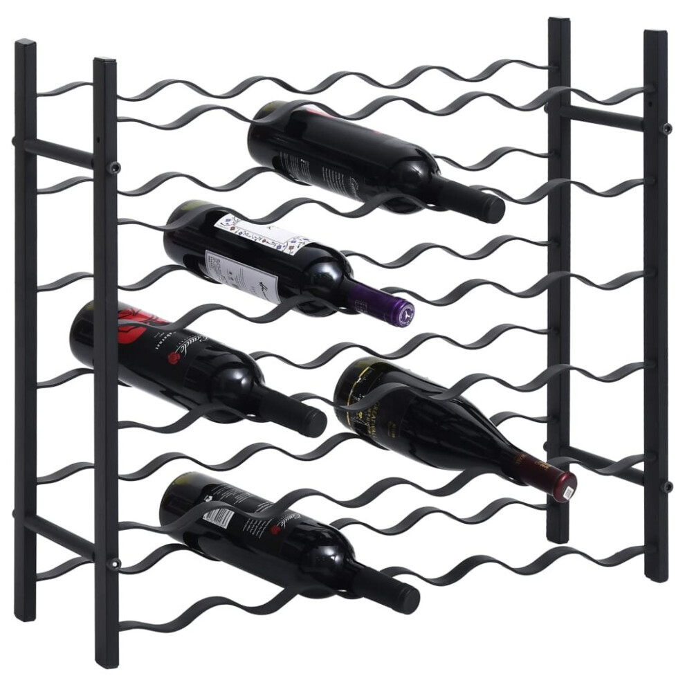 Vidaxl Wine Rack For 36 Bottles Black Iron