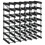 VidaXL vidaXL Solid Pine Wood Wine Rack for 42 Bottles Black Storage Bottle Holder 2