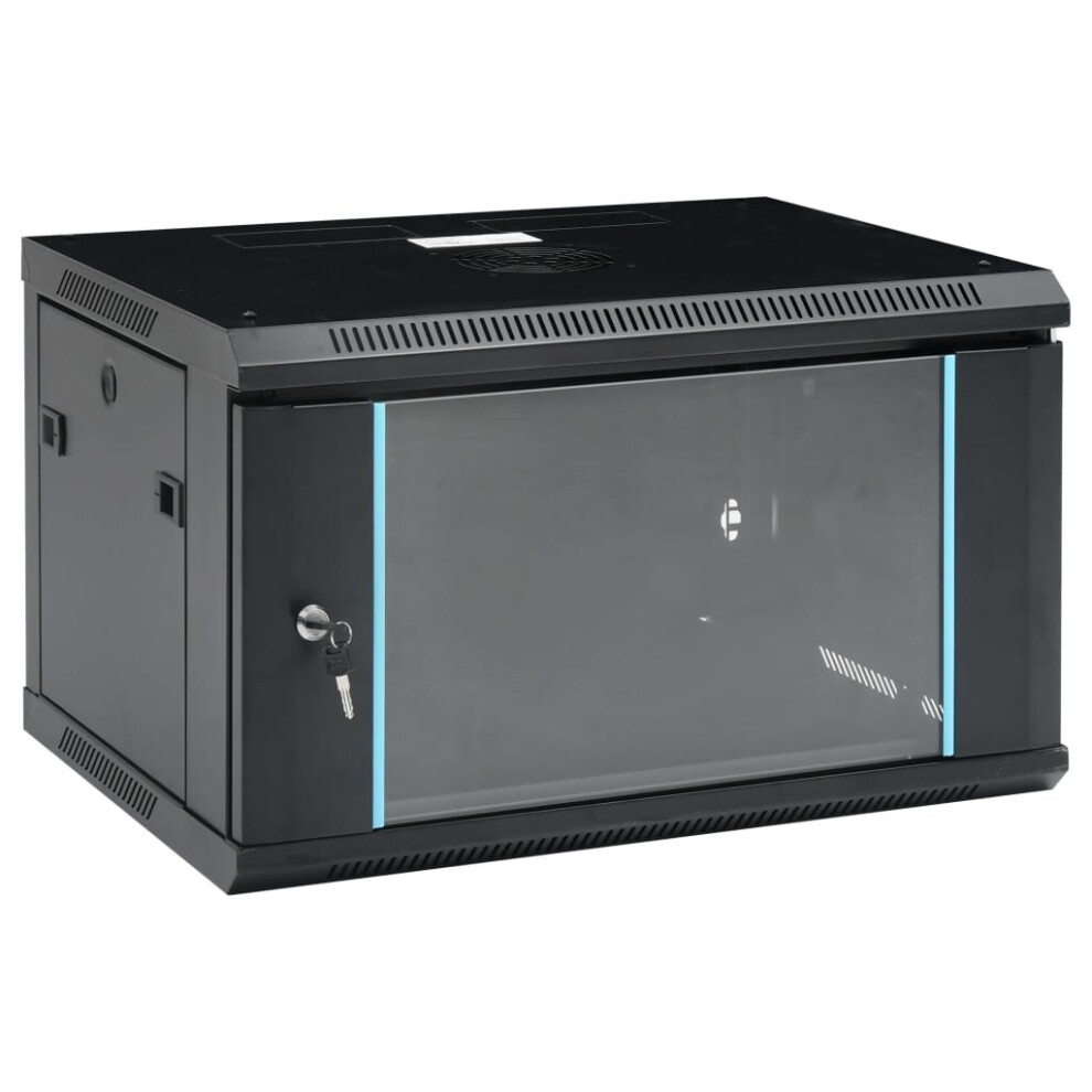 vidaXL 6U Wall Mounted Network Cabinet 19" IP20 Wall-mounted Data Storage