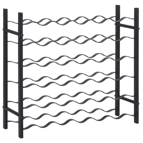 VidaXL vidaXL Wine Rack for 36 Bottles Black Iron 1