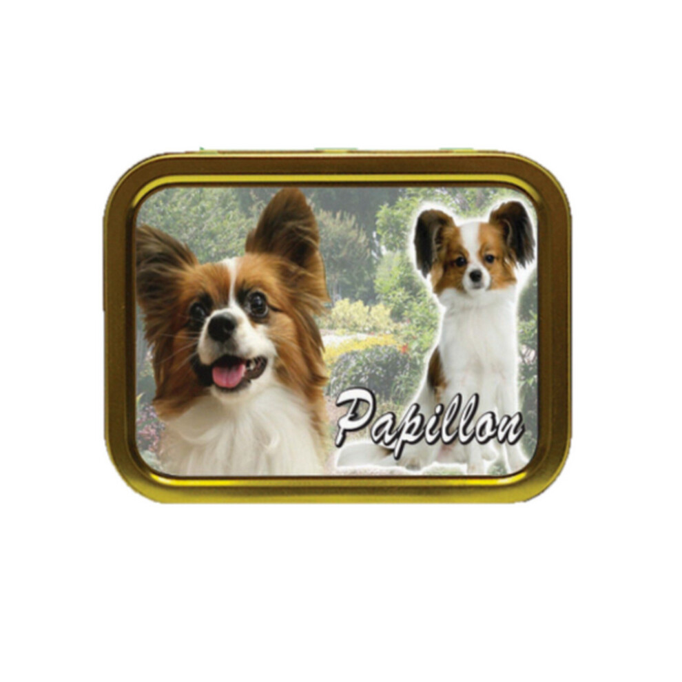 Personalised Gift Products Papillon Dog Breed Tobacco Tin Gift & Smoking Products