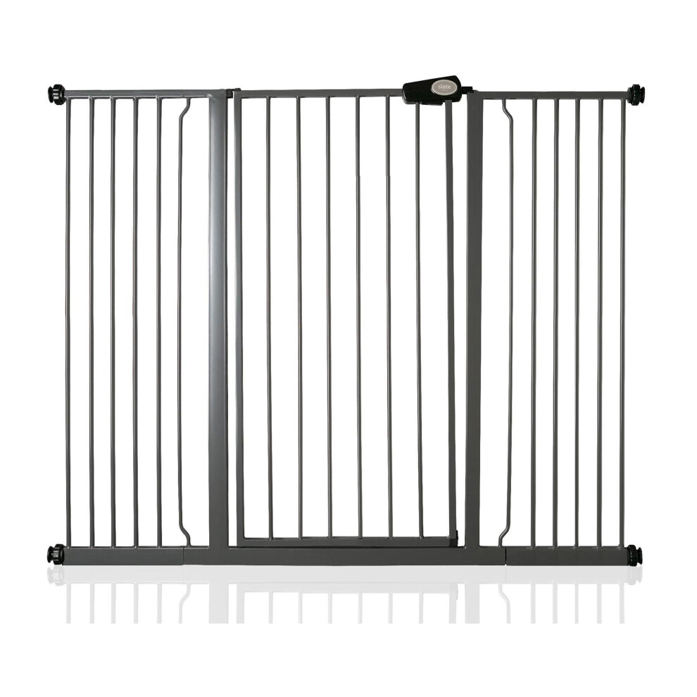 (Slate Grey, 139.8cm - 147.4cm) Safetots Extra Tall Pressure Fit Gate