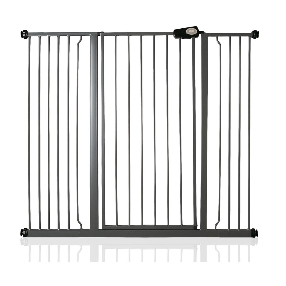 (Slate Grey, 126.7cm - 134.3cm) Safetots Extra Tall Pressure Fit Gate