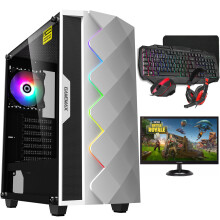 Fast Gaming PC Full Setup Core i5 16GB RAM 1TB GTX1050TI 4GB WHITE DIAMOND - Refurbished