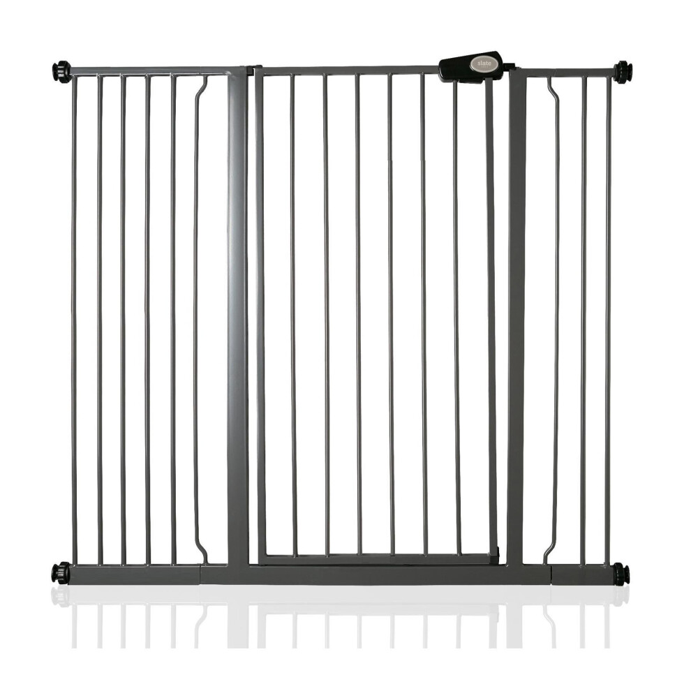 (Slate Grey, 120.3cm - 127.9cm) Safetots Extra Tall Pressure Fit Gate