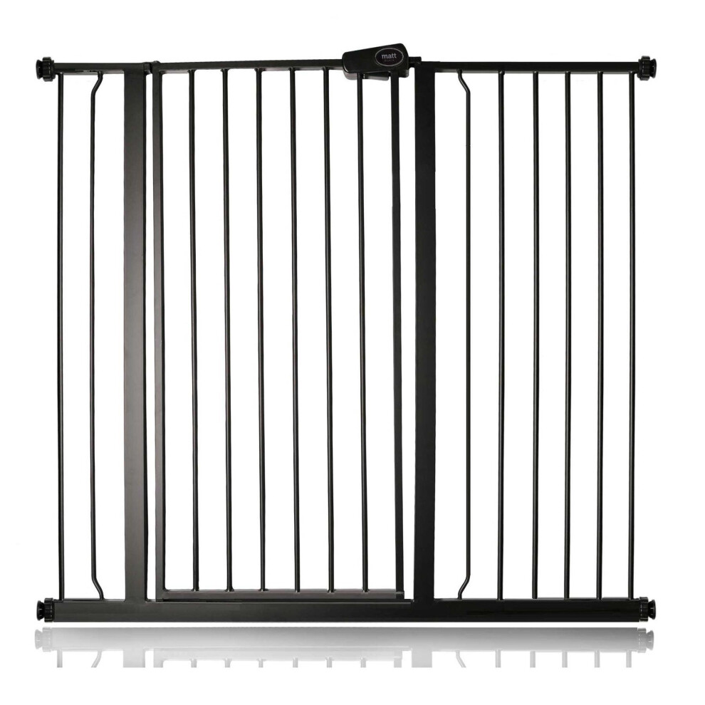 (Matt Black, 113.8cm - 121.4cm) Safetots Extra Tall Pressure Fit Gate